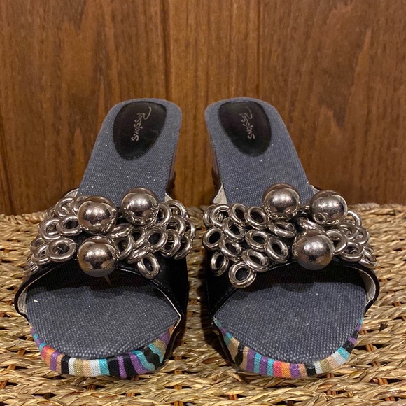 Passions Studded Multi-colored Platform Sandals-Style-Debbie-Women’s Size 10 - Picture 5 of 11